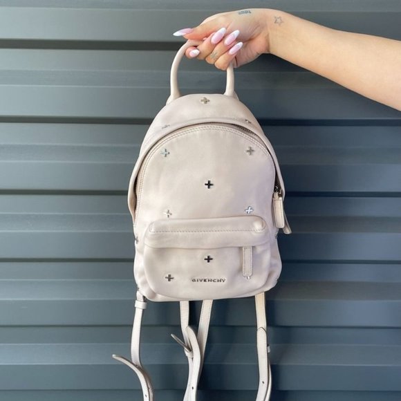 GIVENCHY Light Pink Mini Leather Cross Embellished Backpack - Picture 2 of 10